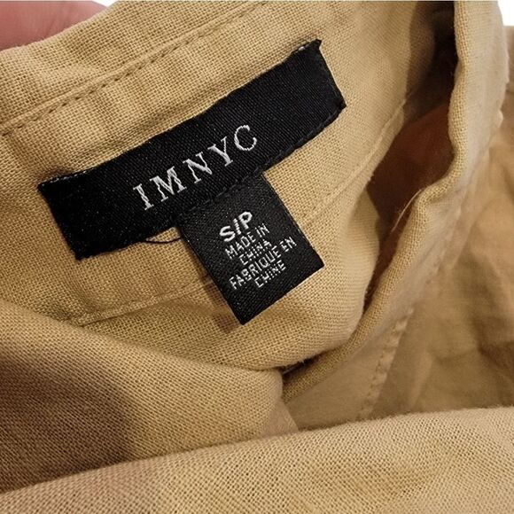 New IMNYC Tan Button Down S - Picture 3 of 5